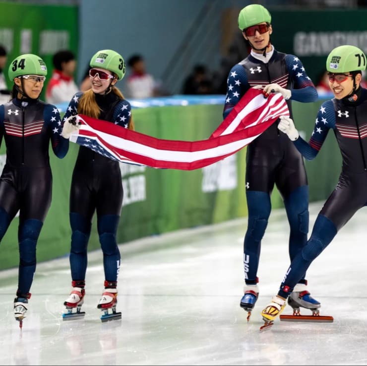 US Speedskating Team USA takes Mixed Relay Silver at Youth Winter